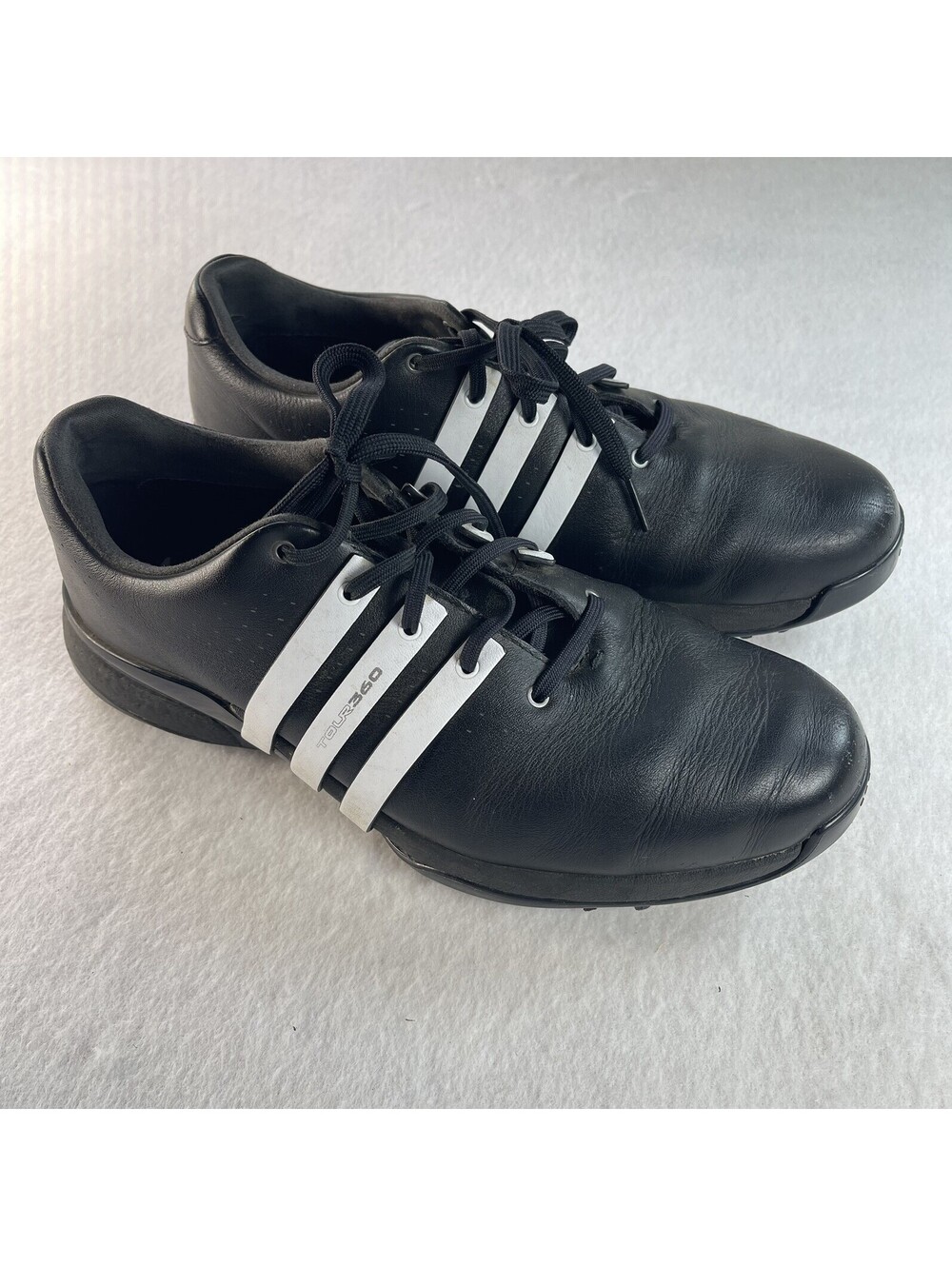 adidas Boost Men’s Golf Shoes Leather Plastic Spikes Black/White US 10